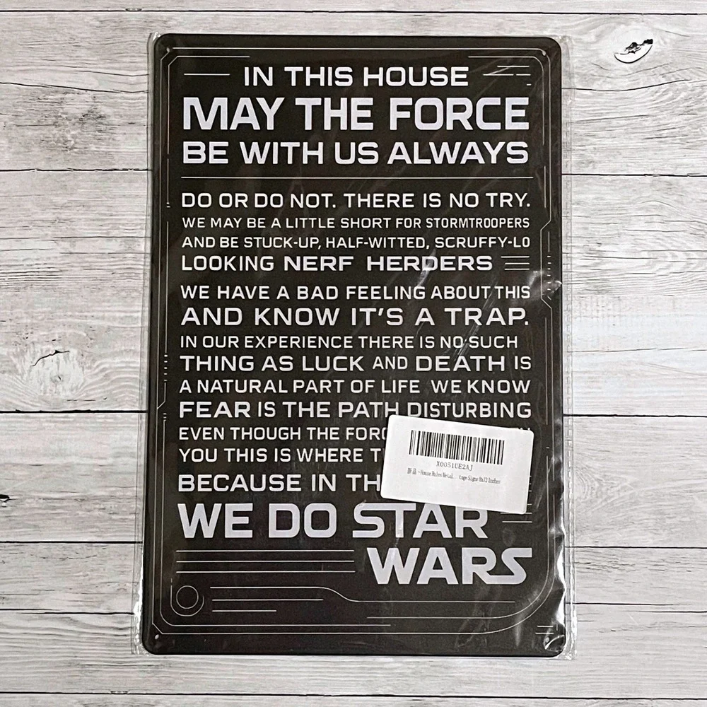 Star Wars House Rules Metal Sign May The Force Be With Us Always Tin Poster 8x12